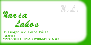 maria lakos business card