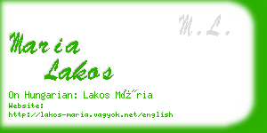 maria lakos business card